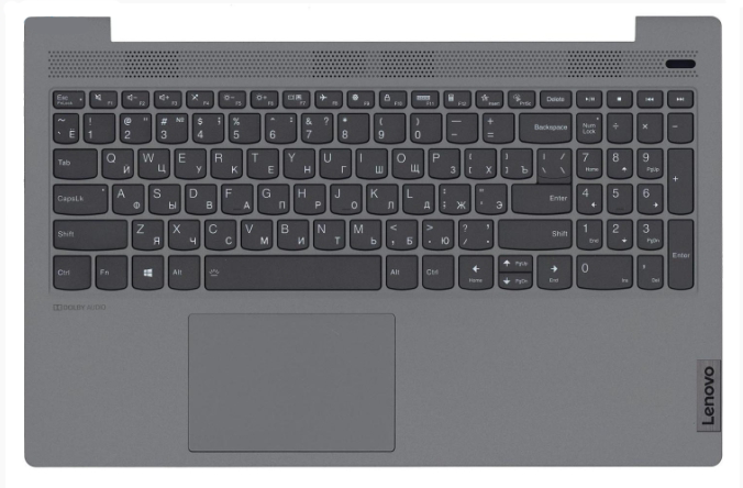 Верхняя часть корпуса (Palmrest) Lenovo IdeaPad 5-15 с клавиатурой, с тачпадом, темно-серый - фото 1 - id-p211954765