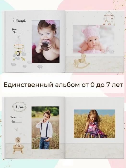 Фотоальбом для новорожденных детский семейный альбом для фото фотографий подарок на рождение ребенка - фото 3 - id-p211955717