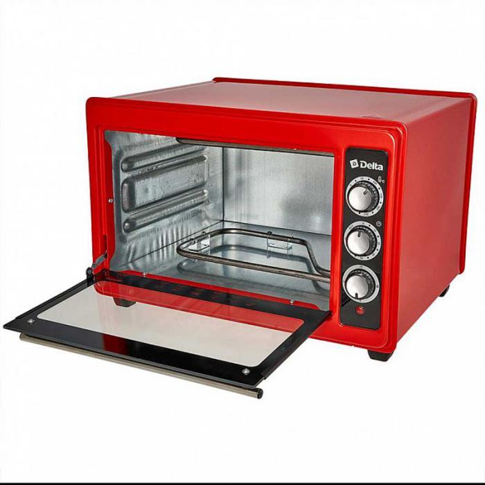 Домашняя мини печь для выпечки пирогов электропечь бытовая настольная компактная кухонная Delta D-0123 красная