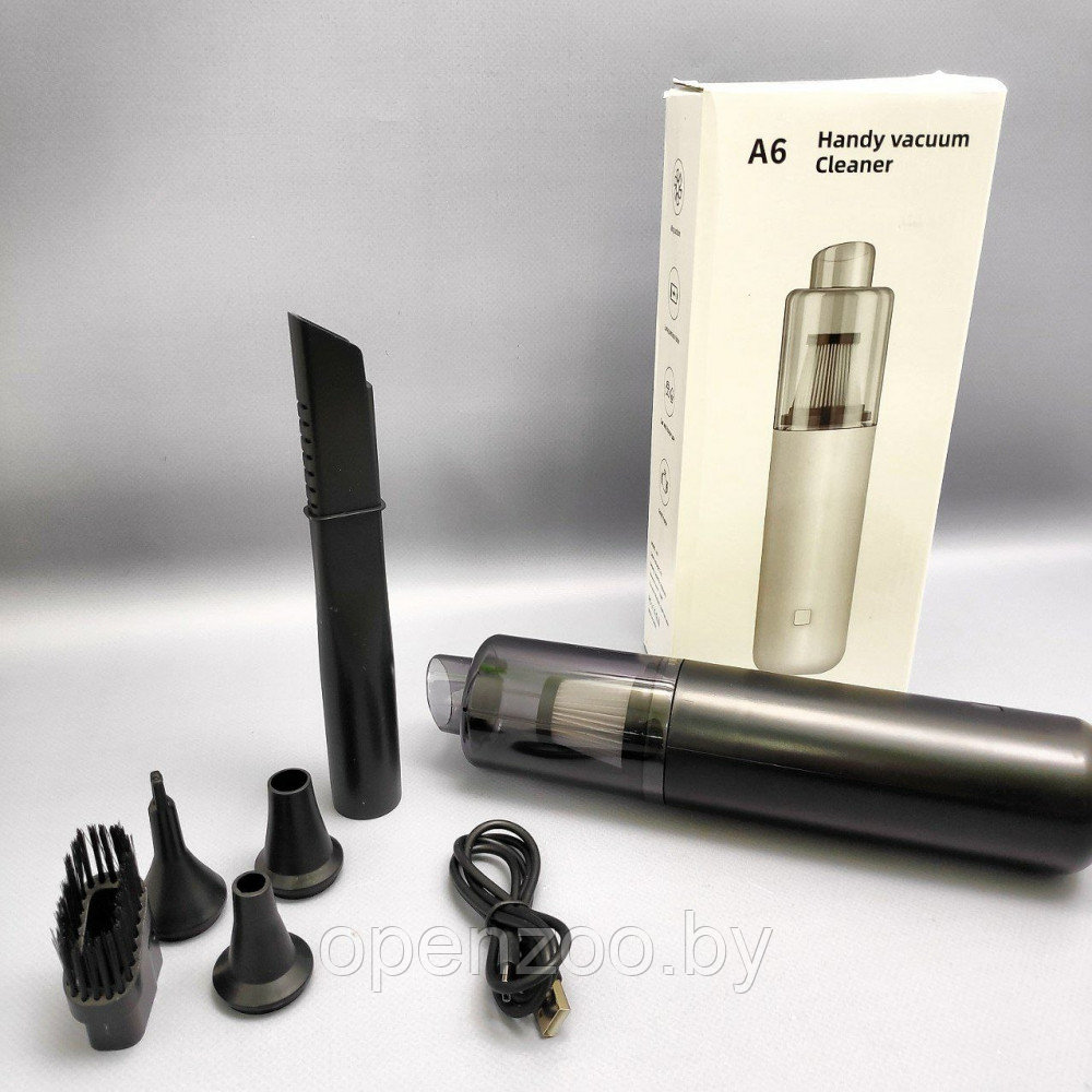Беспроводной пылесос для автомобиля Handy Vacuum Cleaner A6, мощность 120 W (5 насадок, 2000 мАч) - фото 9 - id-p211956010