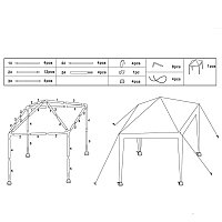 Шатер кемпинговый (3м x 3м x 2,5м) WMC TOOLS WMC-WYZ03