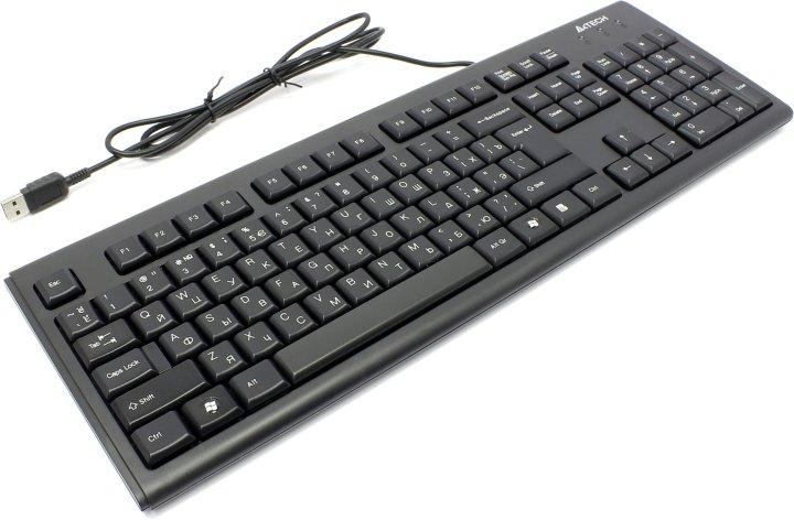 Клавиатура A4Tech KR-83 Black, USB (стандартная для ПК, интерфейс подключения - USB, цвет черный) - фото 1 - id-p211966439