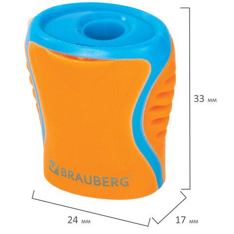 Точилка BRAUBERG "Mix", с контейнером, пластиковая, корпус ассорти - фото 4 - id-p211968911