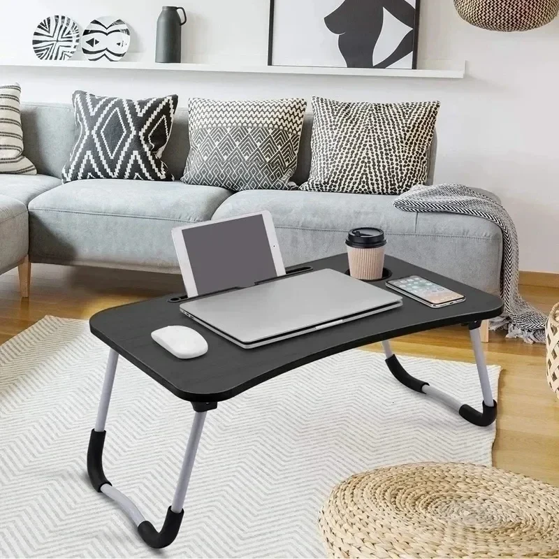 Складной стол (столешница) для ноутбука / планшета с подстаканником Folding Table, 59х40 см+подарок - фото 5 - id-p191839382