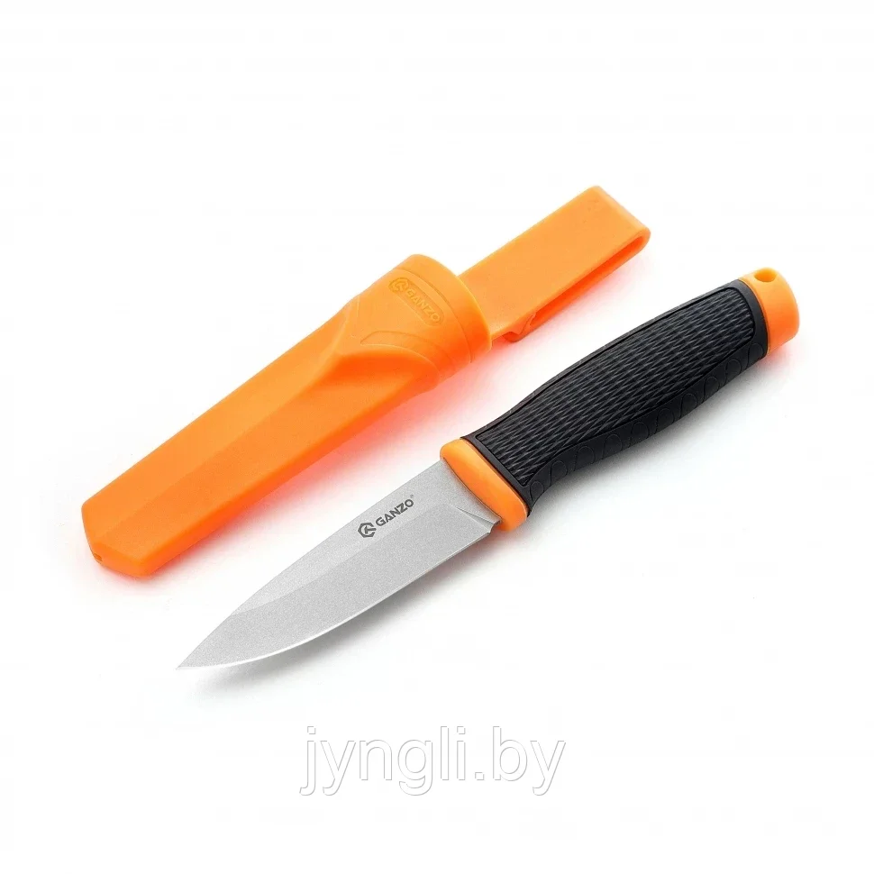 Нож Ganzo G806-OR оранжевый с ножнами - фото 2 - id-p212014422