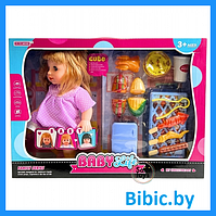 Детская интерактивная кукла пупс Baby Life с аксессуарами, 58687 аналог Baby born, набор для девочек