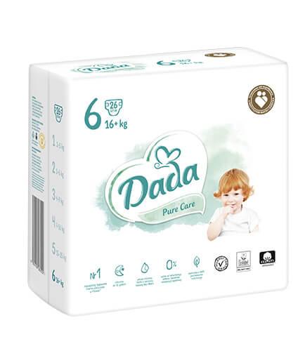 Подгузники Dada Pure Care 6 XL (16+ кг) 26 шт. - фото 1 - id-p212033795