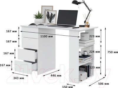 Письменный стол Горизонт Мебель Asti 3 - фото 5 - id-p212032557