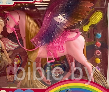 Детский игровой набор кукол Nini Love, пупс с единорогом и аксессуарами, кукла с лошадкой, игрушка для девочек - фото 3 - id-p212036914