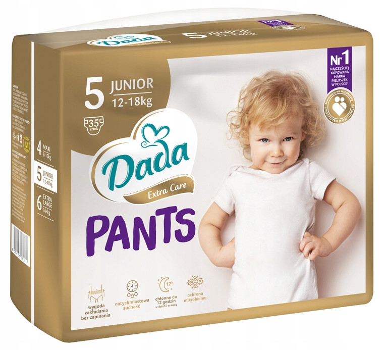 Подгузники-трусики детские DADA EXTRA CARE PANTS 5 JUNIOR (12-18KG) 35 шт. - фото 1 - id-p212048826