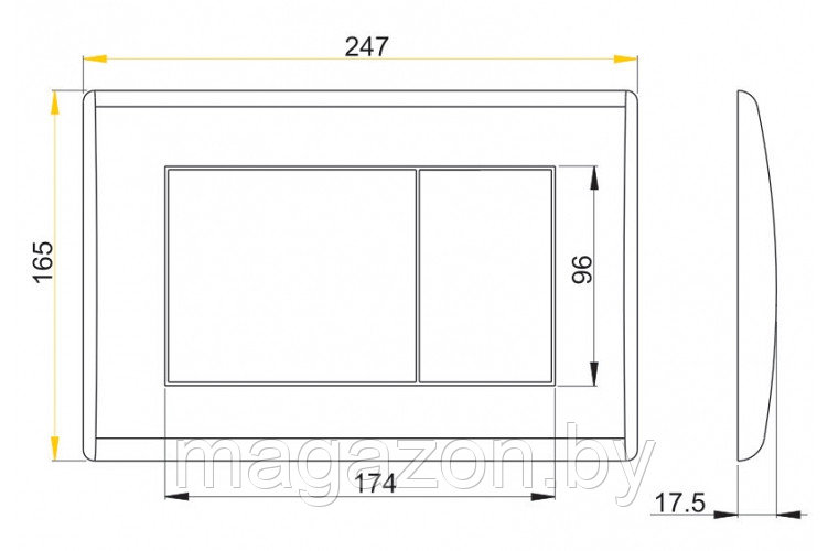 Кнопка для инсталляции Alcaplast М270 белая - фото 3 - id-p7854003
