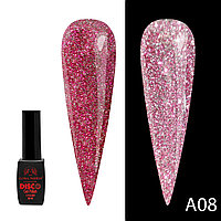 Гель лак Disco Gel Polish, Global Fashion, светоотражающий, 8 мл A08