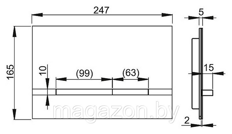 Кнопка для инсталляции Alcaplast Stripe - фото 3 - id-p7875424