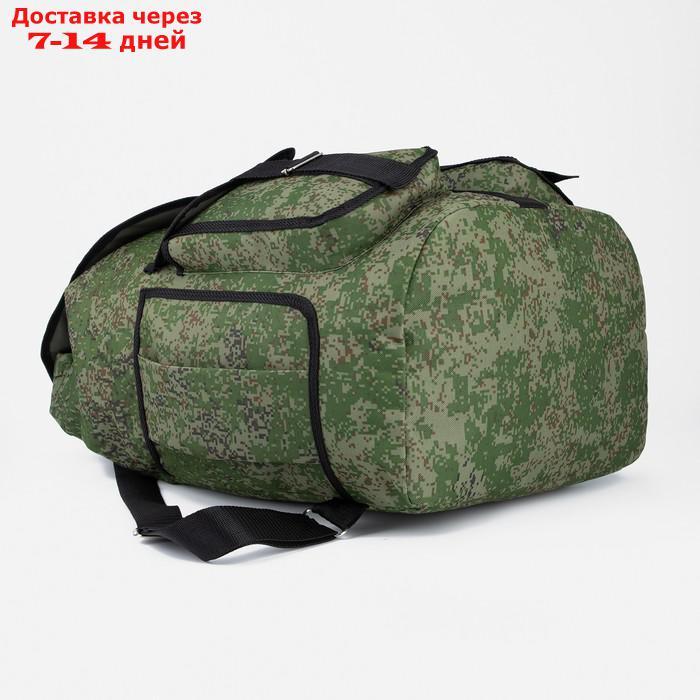 Рюкзак туристический, 55 л, отдел на шнурке, 3 наружных кармана, цвет хаки - фото 3 - id-p211964503
