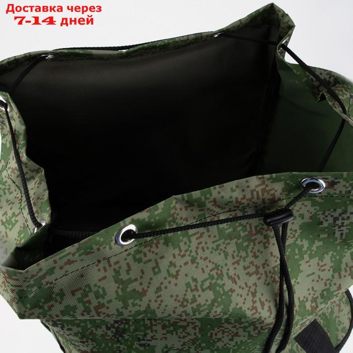 Рюкзак туристический, 55 л, отдел на шнурке, 3 наружных кармана, цвет хаки - фото 4 - id-p211964503