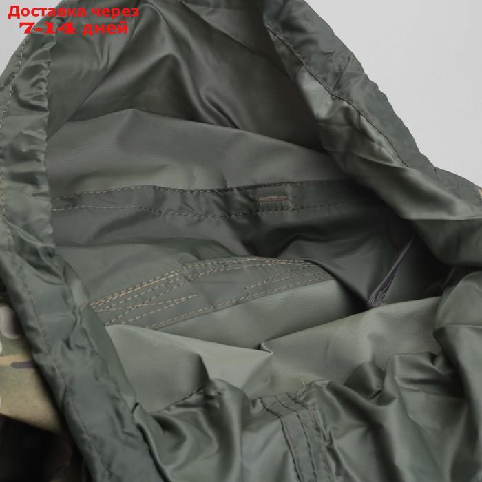 Рюкзак туристический, отдел на молнии, 100 л, 3 наружных кармана, цвет хаки - фото 5 - id-p211964507