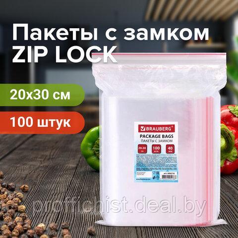 Пакеты с замком ZIP LOCK "зиплок", комплект 100 шт., BRAUBERG 200х300 мм, ПВД, толщина 40мкм ЦЕНА БЕЗ НДС - фото 4 - id-p212050467