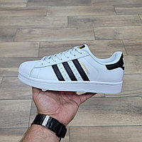 Кроссовки Adidas Superstar White Black Gold