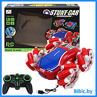Детская радиоуправляемая машинка перевертыш STUNT CAR 360 на резиновых колесах, на пульте управления игрушки