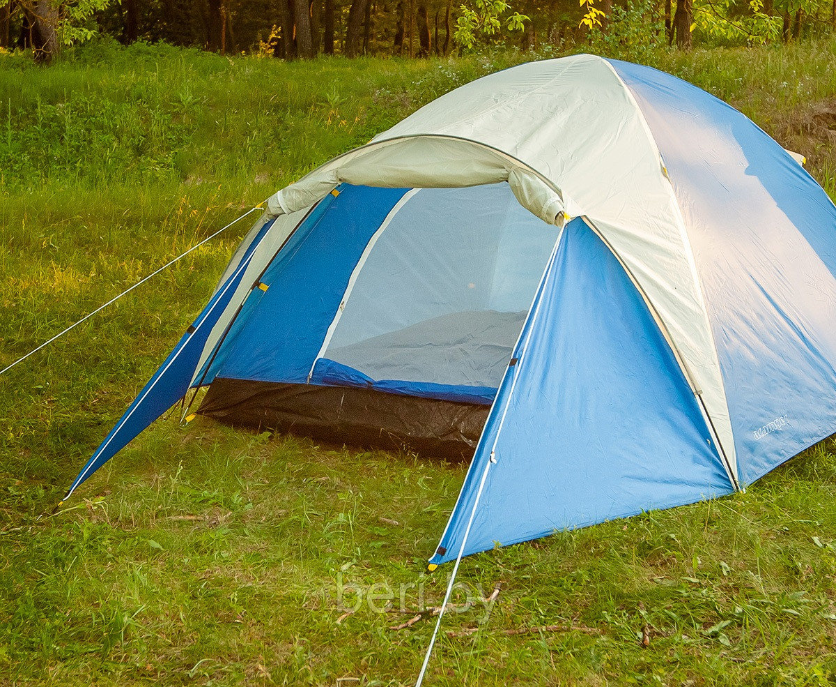 Палатка ACAMPER ACCO blue 3-х местная с тамбуром - фото 3 - id-p123772732