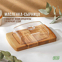 Масленка крышкой,19,5х11х5 см береза 7769067