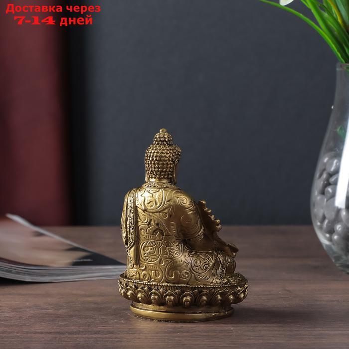 Нэцке полистоун бронза "Будда на лотосе" 12х8х6,5 см 496068 - фото 3 - id-p211965452