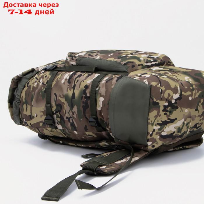 Рюкзак туристический, отдел на молнии, 70 л, 3 наружных кармана, цвет камуфляж - фото 5 - id-p211965529
