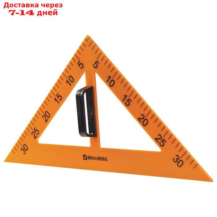 Набор чертежный для классной доски BRAUBERG: 2 треугольника, транспортир, циркуль, линейка 100 см - фото 9 - id-p211964312