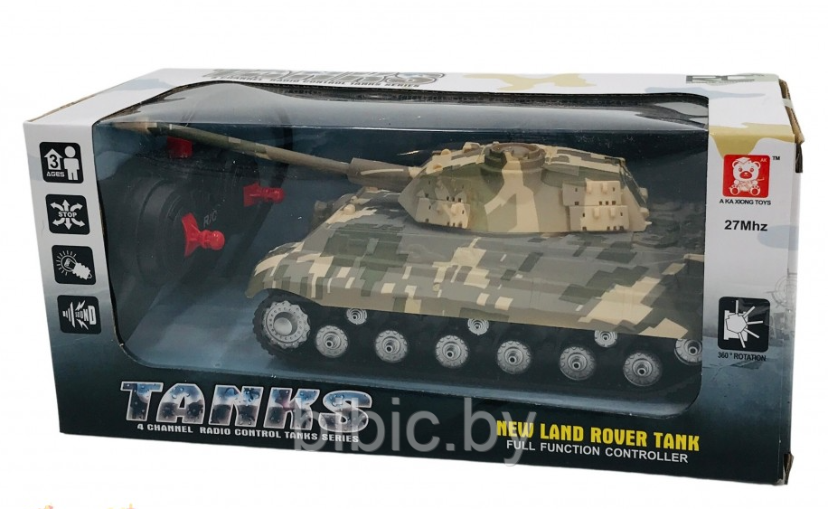 Детский игрушечный танк на радиоуправлении, игрушка радиоуправляемая на пульте управления военная техника - фото 3 - id-p212051760