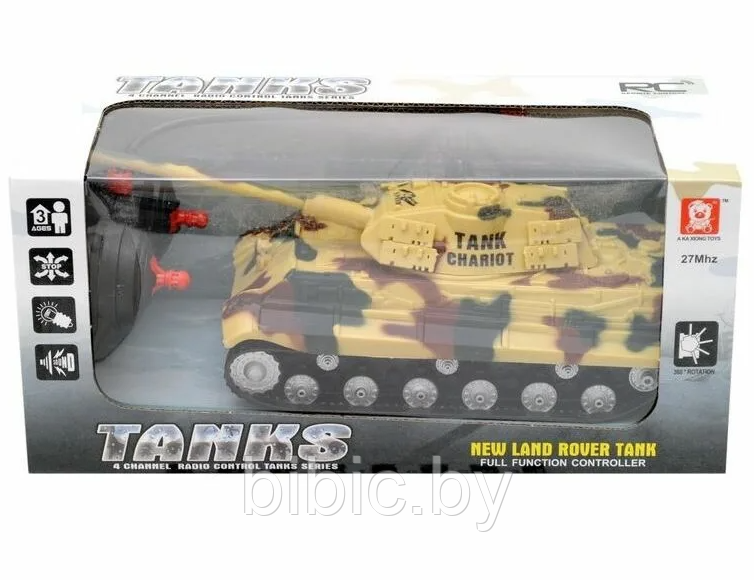 Детский игрушечный танк на радиоуправлении, игрушка радиоуправляемая на пульте управления военная техника - фото 3 - id-p212051805