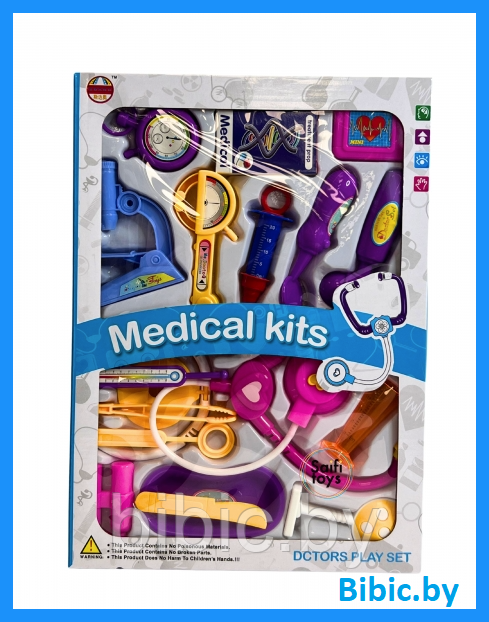 Детский игровой набор доктора 20 предметов, 969-42В игрушечный набор врача для детей - фото 1 - id-p212051837