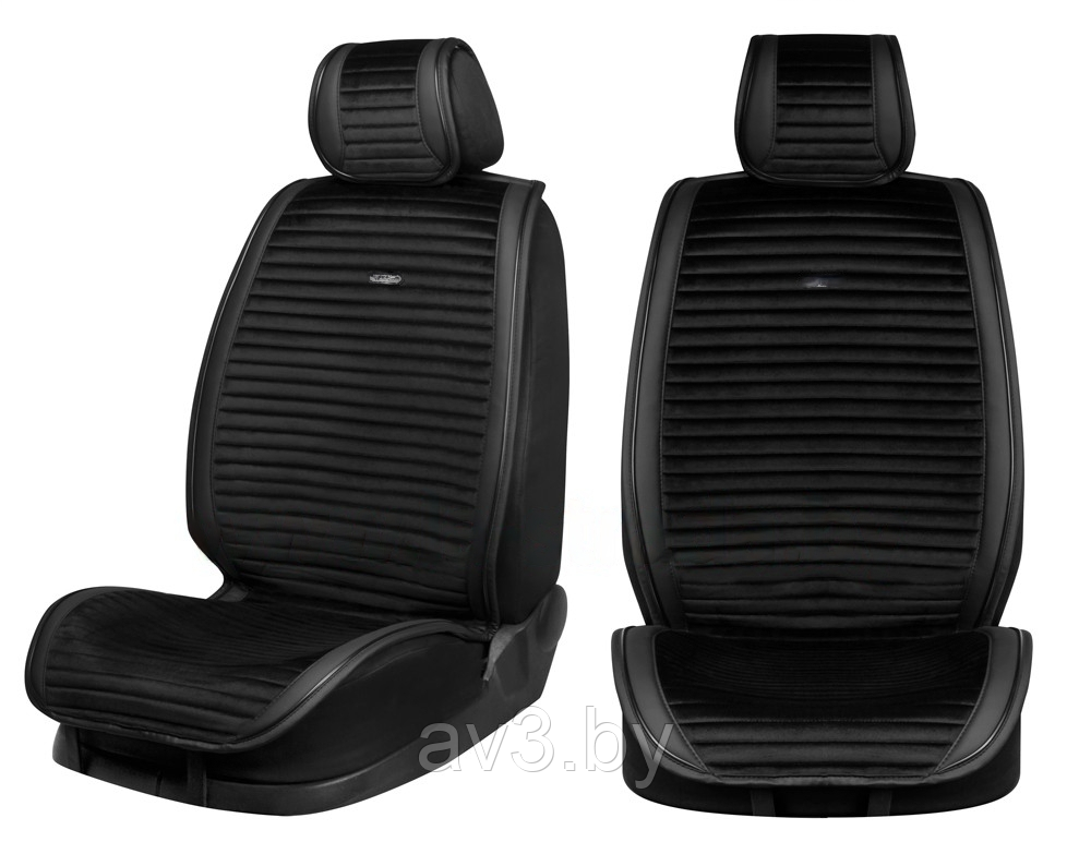 Накидки на передние сиденья Модель 12MC, Черный экокожа, Велюр черный - фото 1 - id-p211966942