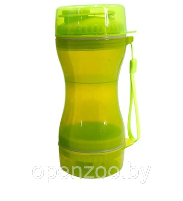 Дорожная бутылка поилка - кормушка для собак и кошек Pet Water Bottle 2 в 1 Зеленый - фото 9 - id-p212056821