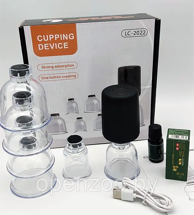 Набор вакуумных массажных банок с электрическим беспроводным насосом Cupping Device LC-2022 ( 6 банок, - фото 5 - id-p212056825