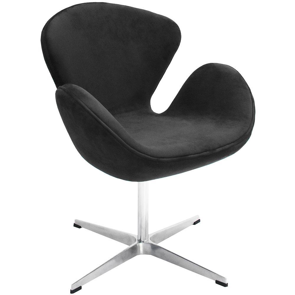 Кресло SWAN STYLE CHAIR графит, искусственная замша - фото 1 - id-p212056575