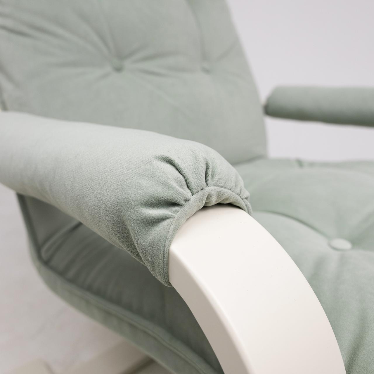 Кресло-качалка Leset Форест, мятный, велюр, цвет каркаса слоновая кость - фото 8 - id-p212057224