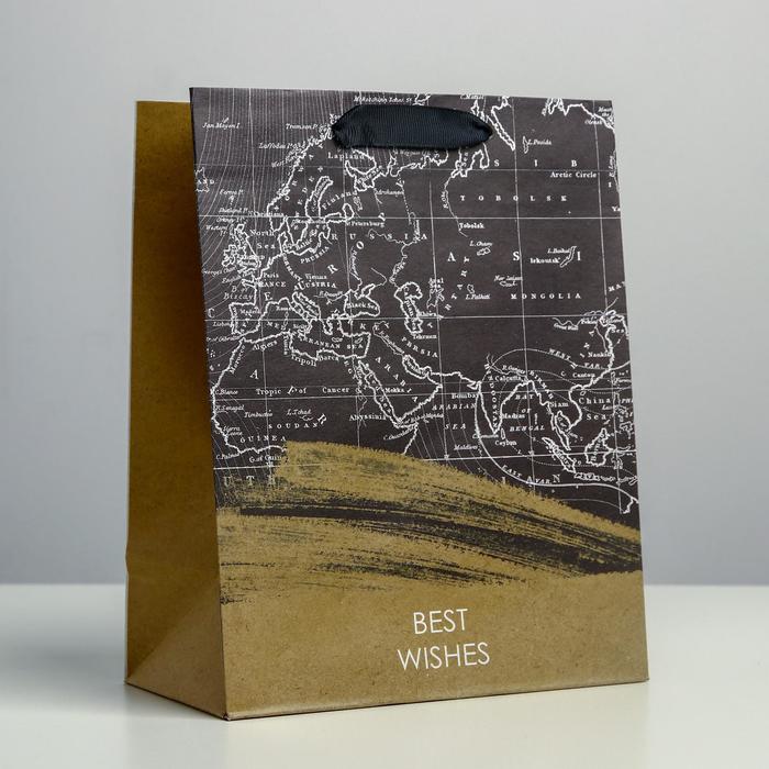 Подарочный пакет «Maps» 18 × 23 × 10 см - фото 1 - id-p212056916
