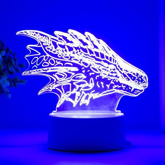 3D светильник «Дракон» LED белый, 3 режима цвета - фото 1 - id-p212056936