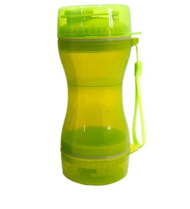 Дорожная бутылка поилка - кормушка для собак и кошек Pet Water Bottle 2 в 1 Розовый - фото 9 - id-p212085468