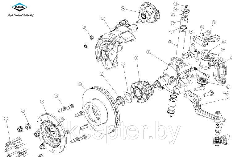 220hc104 Dana подшипник шкворня мост автобус МАЗ