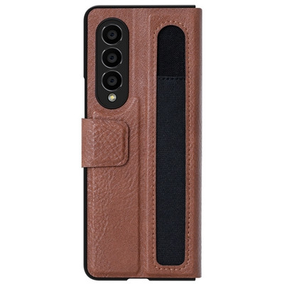 Кожаный чехол Nillkin Aoge Leather Case Коричневый для Samsung Galaxy Z Fold 4 - фото 1 - id-p212121509