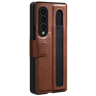 Кожаный чехол Nillkin Aoge Leather Case Коричневый для Samsung Galaxy Z Fold 4 - фото 2 - id-p212121509