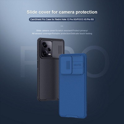 Чехол-накладка Nillkin CamShield Pro Синяя для Xiaomi Poco X5 Pro 5G - фото 8 - id-p212121560