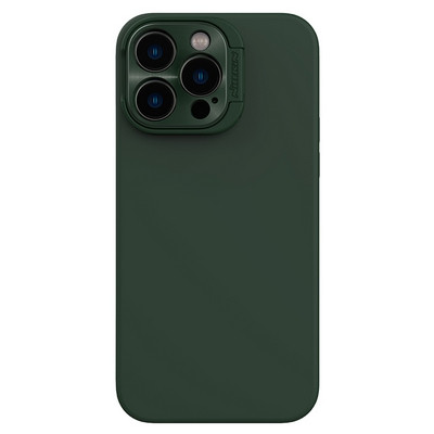 Силиконовая накладка с пластиной Magsafe и защитой камеры Nillkin LensWing Magnetic Silicone Case Зеленая для - фото 1 - id-p212121622