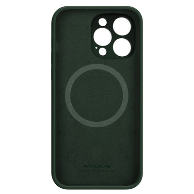 Силиконовая накладка с пластиной Magsafe и защитой камеры Nillkin LensWing Magnetic Silicone Case Зеленая для - фото 4 - id-p212121622