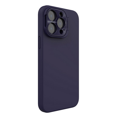 Силиконовая накладка с пластиной Magsafe и защитой камеры Nillkin LensWing Magnetic Silicone Case Фиолетовая - фото 3 - id-p212121623