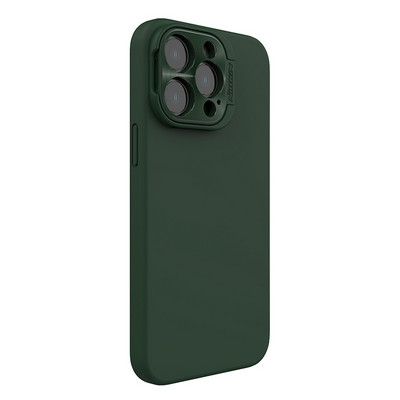 Силиконовая накладка с пластиной Magsafe и защитой камеры Nillkin LensWing Magnetic Silicone Case Зеленая для - фото 3 - id-p212121626