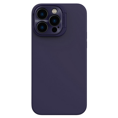 Силиконовая накладка с пластиной Magsafe и защитой камеры Nillkin LensWing Magnetic Silicone Case Фиолетовая - фото 1 - id-p212121627