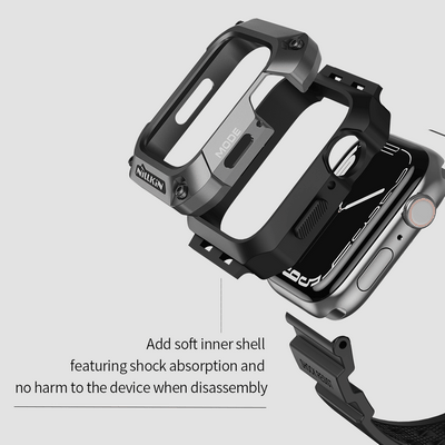 Защитный чехол NILLKIN DynaGuard Wristband Case Черный для Apple Watch 45 mm (7/ 8 series) для Apple - фото 3 - id-p212121628