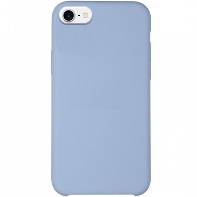Силиконовый чехол Silicone с открытым низом светло-голубой для Apple iPhone SE (2022) - фото 1 - id-p212121694